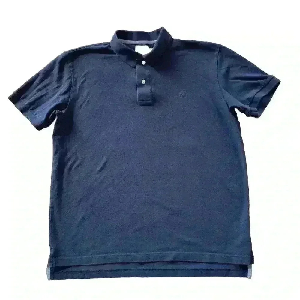 Mens Brooks Brothers 1818 Blue Original Fit Performance Golf Polo Shirt Sz Large